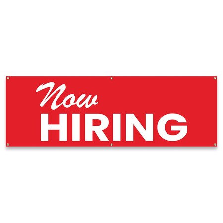 Signmission Now Hiring Banner Concession Stand Food Truck Single Sided B-72-30117